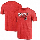 Portland Trail Blazers Red Rip City Hometown Collection Fanatics Branded Tri-Blend T-Shirt,baseball caps,new era cap wholesale,wholesale hats
